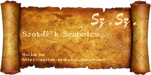 Szoták Szabolcs névjegykártya